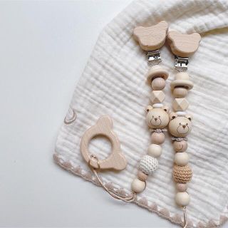 wood riri bear トイホルダー(外出用品)