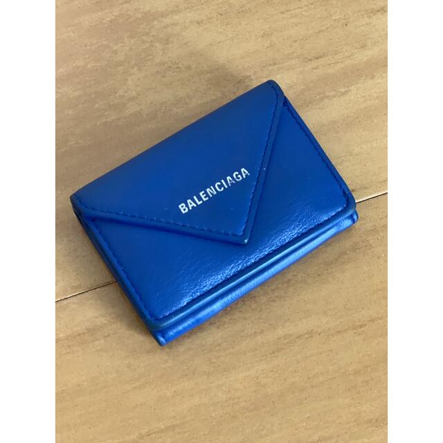 バレンシアガ ペーパー ミニ財布 コンパクト財布 ブルー BALENCIAGA