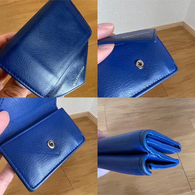 バレンシアガ ペーパー ミニ財布 コンパクト財布 ブルー BALENCIAGA