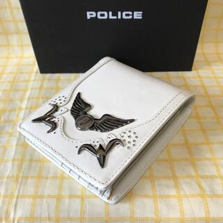 ポリス(POLICE)の値下げ‼️ 美品　POLICE 二つ折り財布　本革ホワイト(折り財布)