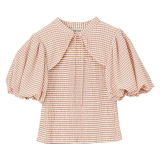 ココディール(COCO DEAL)のcoco deal 柄シャーリングパフスリーブブラウス　新品♡(シャツ/ブラウス(長袖/七分))