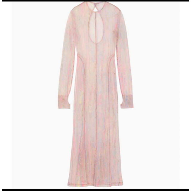 Marble Print Sheer Jersey Dress  pink