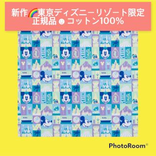 ディズニー(Disney)の新作🍭東京ディズニーリゾート限定　エコバッグ柄　綿100% 50cm(生地/糸)