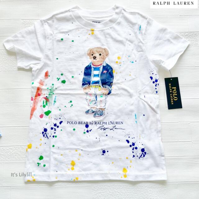 Ralph Lauren(ラルフローレン)の残りわずか　新作　ペイント　ポロベア　120cm  ラルフローレン　半袖 キッズ/ベビー/マタニティのキッズ服男の子用(90cm~)(Tシャツ/カットソー)の商品写真