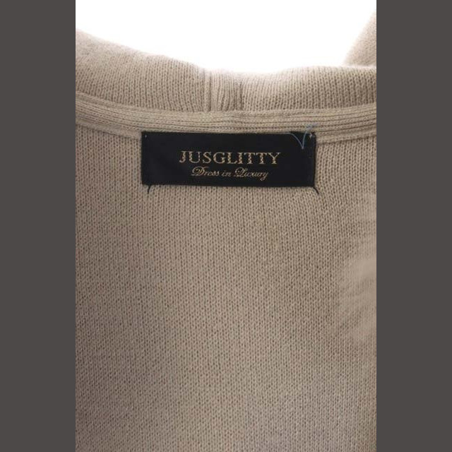 JUSGLITTY(ジャスグリッティー)のジャスグリッティー ファー付コーディガン ニット 長袖 ロング ノーボタン 2 レディースのジャケット/アウター(その他)の商品写真