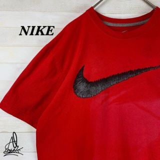 ナイキ(NIKE)の《ビックスウォッシュ》NIKE ナイキ　Tシャツ　L☆レッド　赤　デカロゴ(Tシャツ/カットソー(半袖/袖なし))