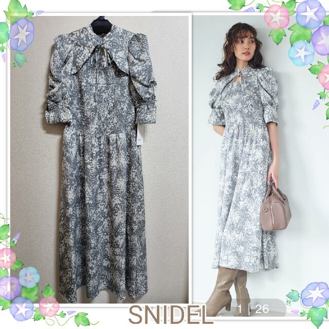 SNIDEL(スナイデル)の新品TAG付★SNIDEL☆デコルテオーブンワンピース レディースのワンピース(ロングワンピース/マキシワンピース)の商品写真