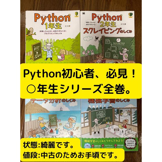 popcornさま専用Python初心者、必見！○年生シリーズ全巻。