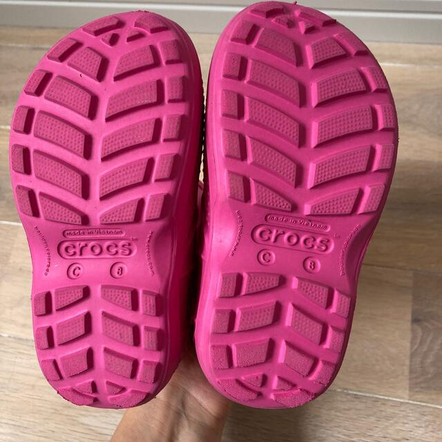 crocs(クロックス)のクロックス  長靴　ピンク　c8 15.5cm（14cm以下推奨） キッズ/ベビー/マタニティのベビー靴/シューズ(~14cm)(長靴/レインシューズ)の商品写真