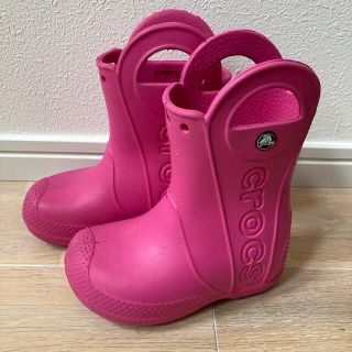 クロックス(crocs)のクロックス  長靴　ピンク　c8 15.5cm（14cm以下推奨）(長靴/レインシューズ)