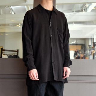 COMOLI - COMOLI 19ss レーヨン オープンカラーシャツ ブラック ...