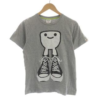 キューン(CUNE)のキューン Tシャツ カットソー 半袖 ウサギ スニーカー プリント S グレー(Tシャツ/カットソー(半袖/袖なし))