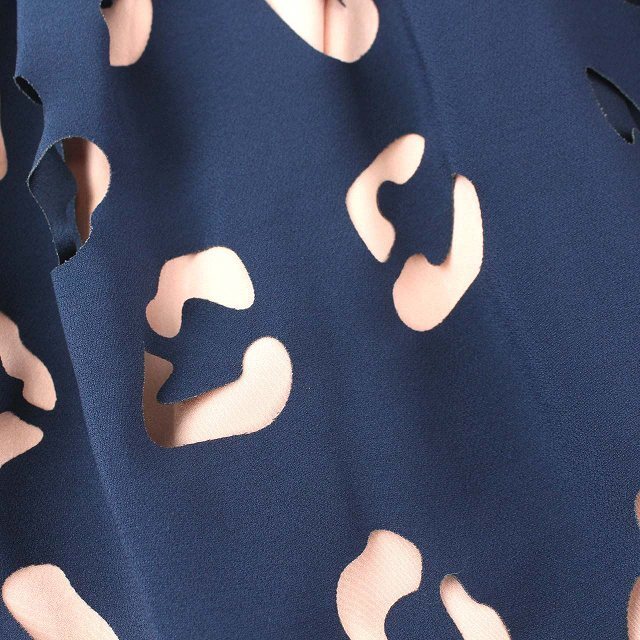 MSGM(エムエスジイエム)のエムエスジーエム スカート ミニ ギャザー レオパード ヒョウ柄 L 紺 ピンク レディースのスカート(ミニスカート)の商品写真