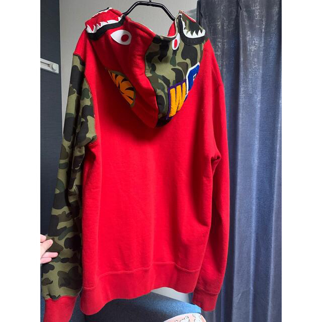 超美品☆A BATHING APE エイプ シャーク 赤 レッド 迷彩 パーカー