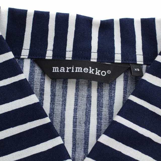 marimekko(マリメッコ)のマリメッコ JOKAPOIKA  シャツ 長袖 ストライプ XS 紺 白 メンズのトップス(シャツ)の商品写真