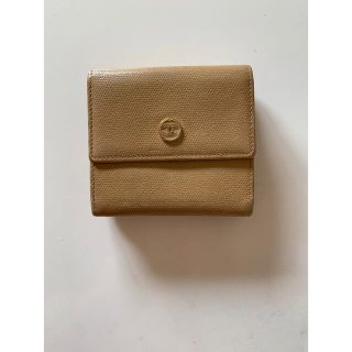 シャネル(CHANEL)のシャネル　CHANEL 三つ折り　財布　ベージュ　革(財布)