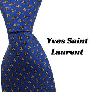 イヴサンローランボーテ(Yves Saint Laurent Beaute)の【3245】美品ー良品！サンローラン　ネクタイ　ブルー系(ネクタイ)