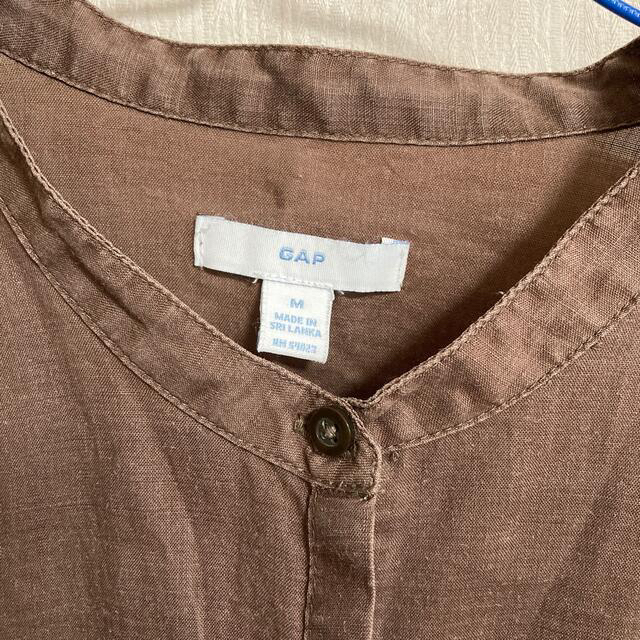 GAP(ギャップ)のGAP リネン100%　スタンドカラーシャツ レディースのトップス(シャツ/ブラウス(長袖/七分))の商品写真