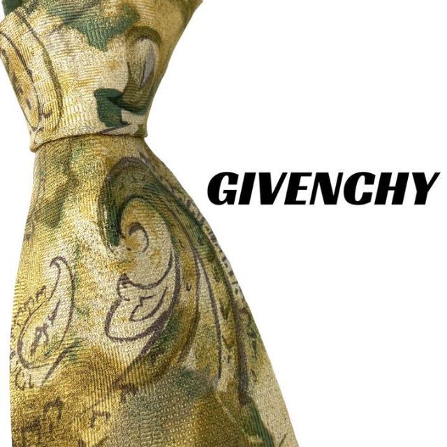 GIVENCHY(ジバンシィ)の【3216】美品！GIVENCHY ジバンシー　ネクタイ　グリーン系　総柄 メンズのファッション小物(ネクタイ)の商品写真