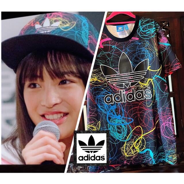 adidas(アディダス)のアディダス オリジナルス カラフル 落書き柄 Tシャツ ジャージ 広瀬すず メンズのトップス(Tシャツ/カットソー(半袖/袖なし))の商品写真