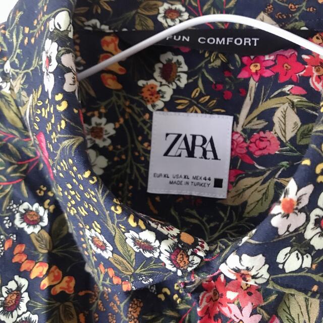 美品　ZARA ザラ  柄シャツ　花柄　シャツ　長袖　XL LL