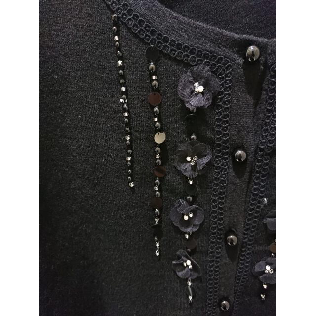 新品☆Aveniretoile☆アベニールエトワール☆カーディガン☆黒☆刺繍