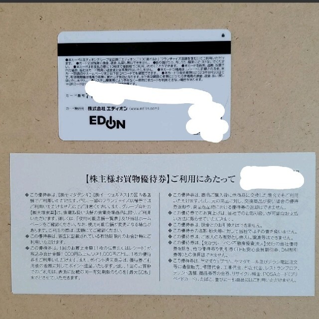 エディオン + ヤマダ電機 株主優待券 合計10000円分 匿名配送の通販