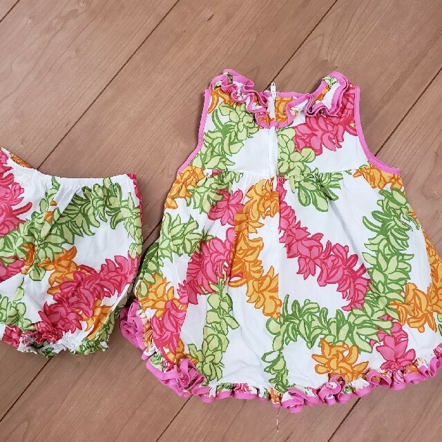 MADE IN HAWAII　90 レイ風模様　セットアップ キッズ/ベビー/マタニティのキッズ服女の子用(90cm~)(ワンピース)の商品写真