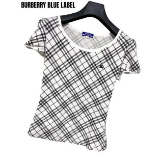 バーバリーブルーレーベル(BURBERRY BLUE LABEL)の匿名発送　BURBERRY BLUE LABEL チェックデザインカットソー　M(カットソー(半袖/袖なし))