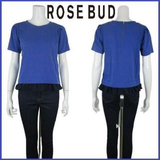 ローズバッド(ROSE BUD)のローズバッド ROSE BUD ブラウス Tシャツ カットソー 裾フリル 綿 F(トレーナー/スウェット)