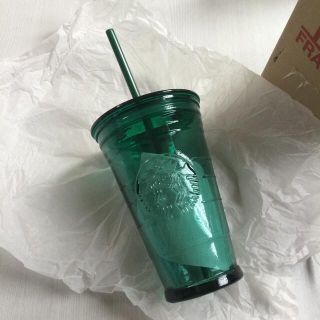 スターバックスコーヒー(Starbucks Coffee)のスタバ　リサイクルガラスコールドカップタンブラー　グリーン　473ml(タンブラー)