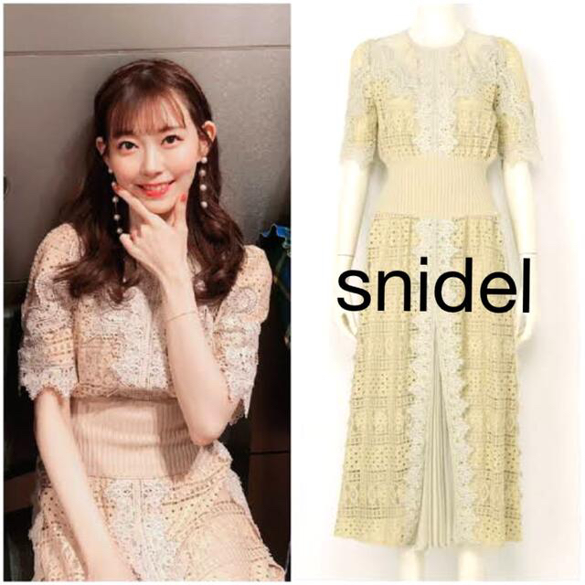 【美品】snidel 結婚式・二次会　袖ありレースワンピース 渡辺美優紀着用