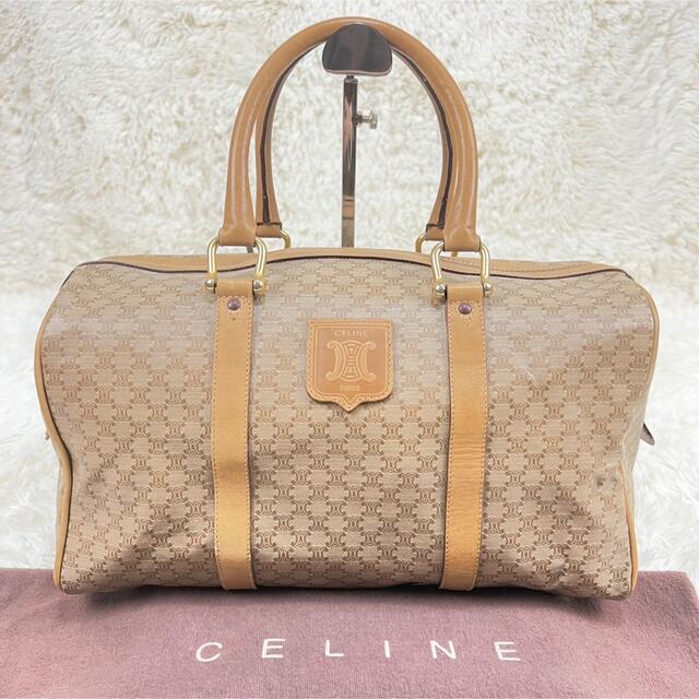 celine(セリーヌ)のセリーヌ ボストンバッグ ミニ マカダム柄 トリオンフ PVC レザー ベージュ レディースのバッグ(ボストンバッグ)の商品写真