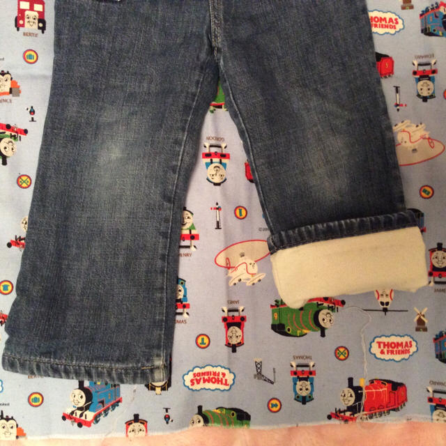 babyGAP(ベビーギャップ)のbabyGAP 裏フリース デニム 90 キッズ/ベビー/マタニティのキッズ服男の子用(90cm~)(パンツ/スパッツ)の商品写真