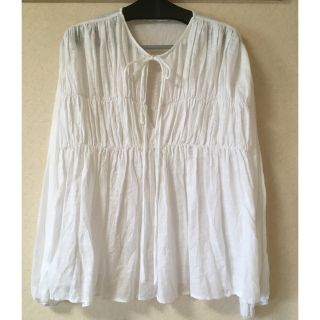 ザラ(ZARA)の★美品！ZARA／ギャザー入りリネンブラウス(シャツ/ブラウス(長袖/七分))