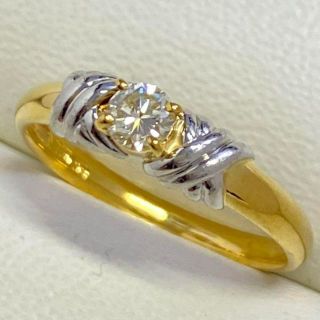 K18Pt900 高品質ダイヤモンドリング D0.20ct サイズ13号の通販 by