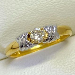 K18Pt900 高品質ダイヤモンドリング D0.20ct サイズ13号の通販 by