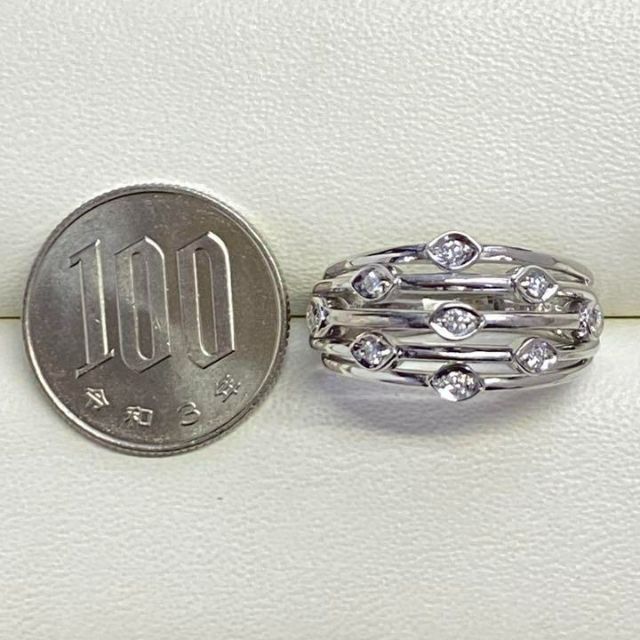 K18WG　高品質ダイヤモンドリング　D0.20ct　サイズ22号　鑑別書付き レディースのアクセサリー(リング(指輪))の商品写真