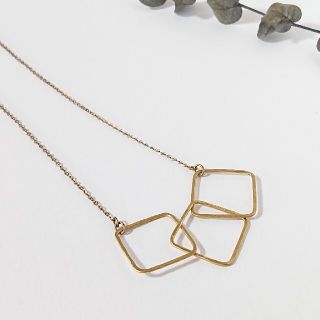 sale(ハンドメイド)brass3スクエアのネックレス(ネックレス)