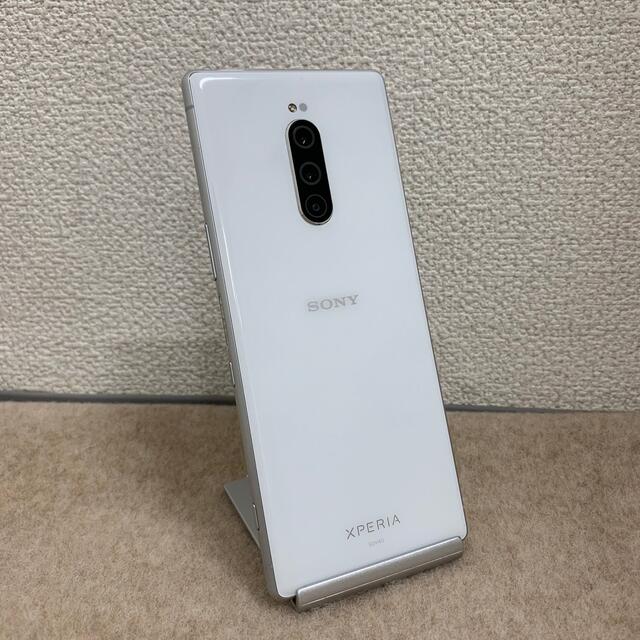 【超美品】SONY Xperia1 SOV40 白 本体 SIMロック解除済65インチストレージ