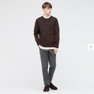 ユニクロ(UNIQLO)の【新品‼️】ユニクロ　エクストラファインメリノクルーネックセーター（長袖）　Ｌ(ニット/セーター)