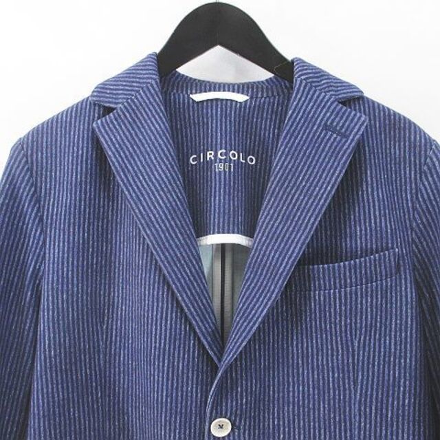 CIRCOLO1901 テーラードジャケット 46 青系 ブルー ストライプ柄の通販 by ベクトル ラクマ店｜ラクマ