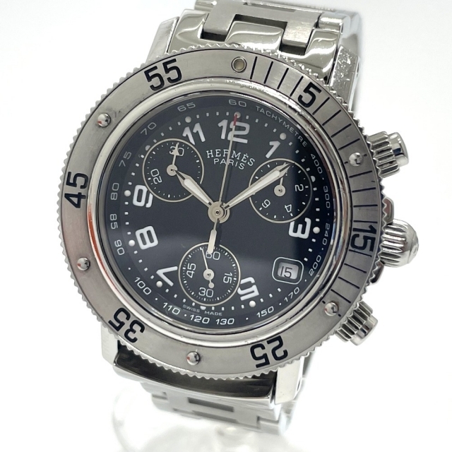4年保証』 クリッパー CL2.310 エルメス Hermes SS 腕時計 デイト クロノ ダイバーズ 腕時計 