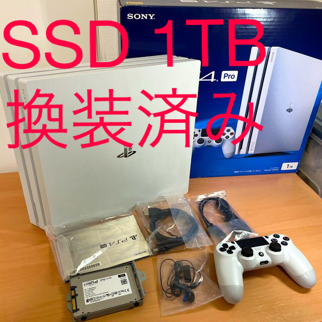 PS4 Pro ホワイト　本体 SSD 1TB換装済み