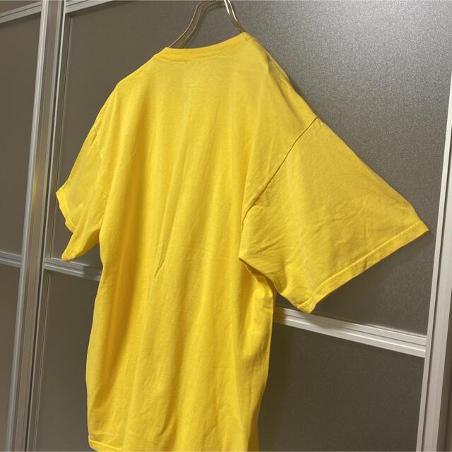 USED 古着 デザイン Tシャツ ビッグシルエット ユニセックス XL 黄色 メンズのトップス(Tシャツ/カットソー(半袖/袖なし))の商品写真