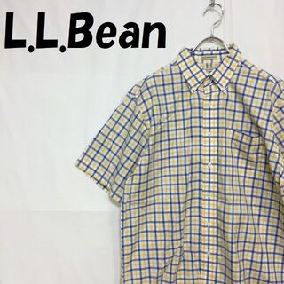 エルエルビーン(L.L.Bean)のエルエルビーン チェック柄 半袖 ボタンダウンシャツ Yシャツ サイズM-REG(シャツ)