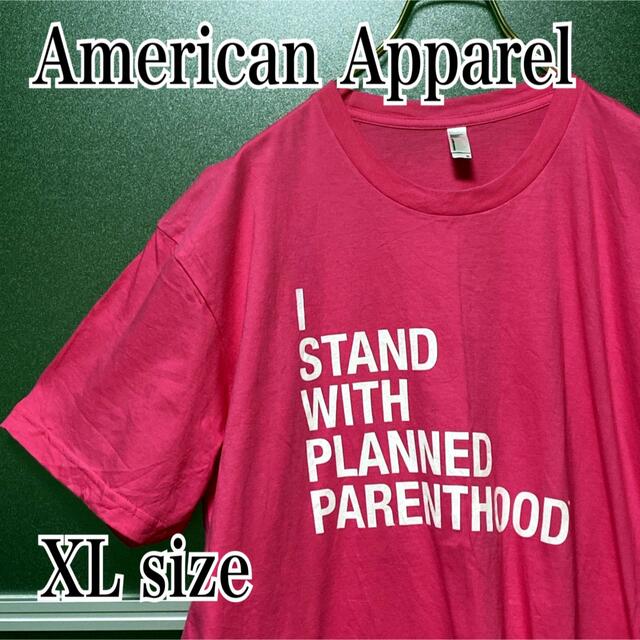 American Apparel(アメリカンアパレル)のアメリカンアパレル ビッグシルエット Tシャツ ユニセックス XL ピンク 古着 メンズのトップス(Tシャツ/カットソー(半袖/袖なし))の商品写真