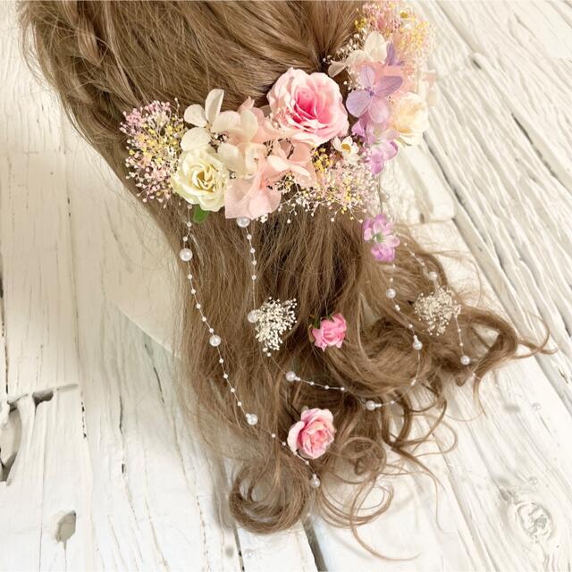 淡いピンクの髪飾り ヘッドドレスの通販 by kiko's house｜ラクマ