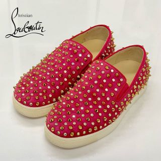 クリスチャンルブタン(Christian Louboutin)の3977 クリスチャンルブタン ローラーボート スパイク ビジュー スリッポン(スリッポン/モカシン)