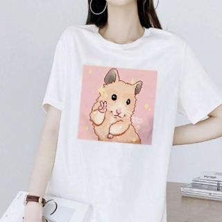 ハムスター　Tシャツ　半袖(Tシャツ/カットソー(半袖/袖なし))